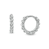 Thumbnail Image 0 of Beaded Huggie Hoop Earrings in Sterling Silver