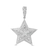 Thumbnail Image 0 of Cubic Zirconia Multi-Frame Three-Dimensional Star Necklace Charm in Sterling Silver
