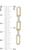 Thumbnail Image 1 of 1/6 CT. T.W. Diamond Paper Clip Link Linear Drop Earrings in 14K Gold Over Silver