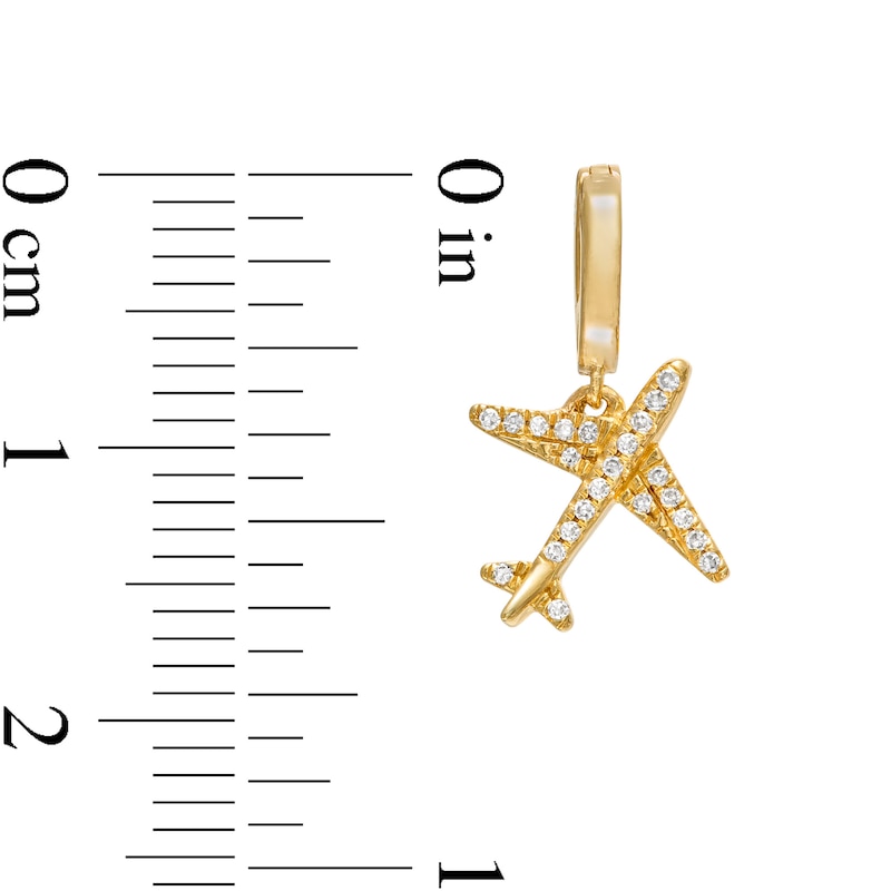 1/20 CT. T.W. Diamond Airplane Necklace Charm in 10K Gold