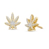 Thumbnail Image 0 of 1/10 CT. T.W. Diamond Cannabis Leaf Stud Earrings in 10K Gold