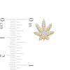 Thumbnail Image 1 of 1/10 CT. T.W. Diamond Cannabis Leaf Stud Earrings in 10K Gold