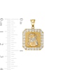 Thumbnail Image 1 of Cubic Zirconia Frame Jesus Head Octagonal Two-Tone Necklace Charm in 10K Gold