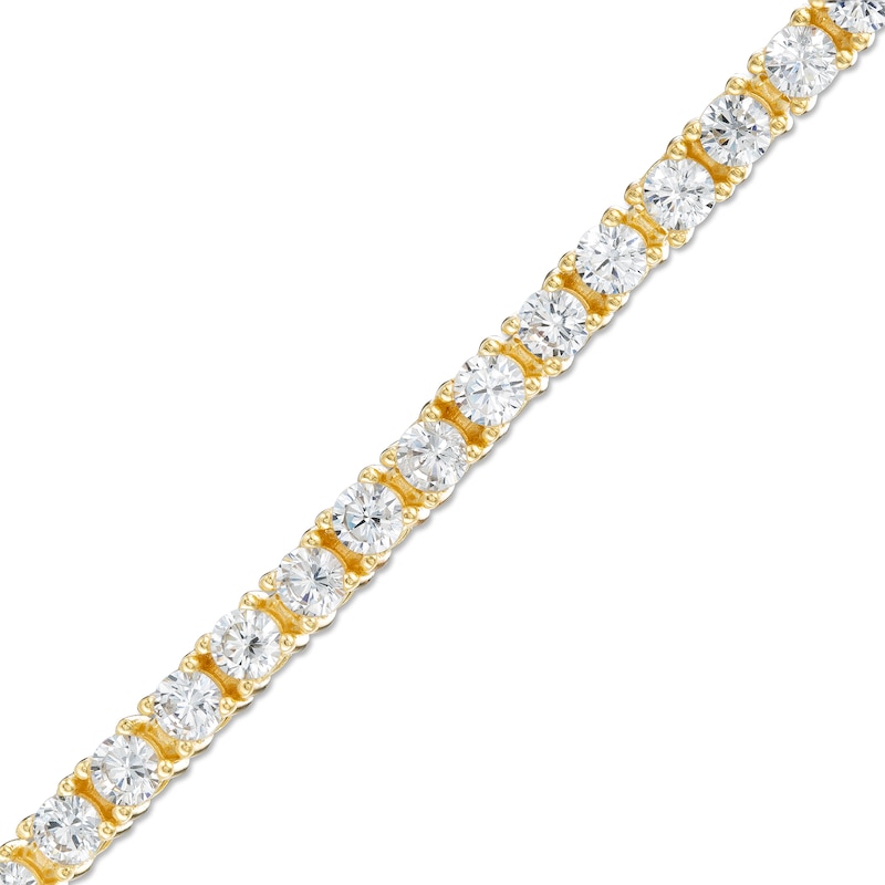 3mm Cubic Zirconia Tennis Bracelet in 18K Gold Over Silver - 7.25"