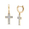Thumbnail Image 0 of 1/6 CT. T.W. Diamond Cross Drop Earrings in 10K Gold