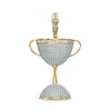 Thumbnail Image 0 of 1 CT. T.W. Baguette and Round Diamond Trophy Cup Necklace Charm in 14K Gold Over Silver