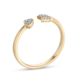 Diamond Accent Heart Arrow Wrap Ring in 10K Gold | Banter