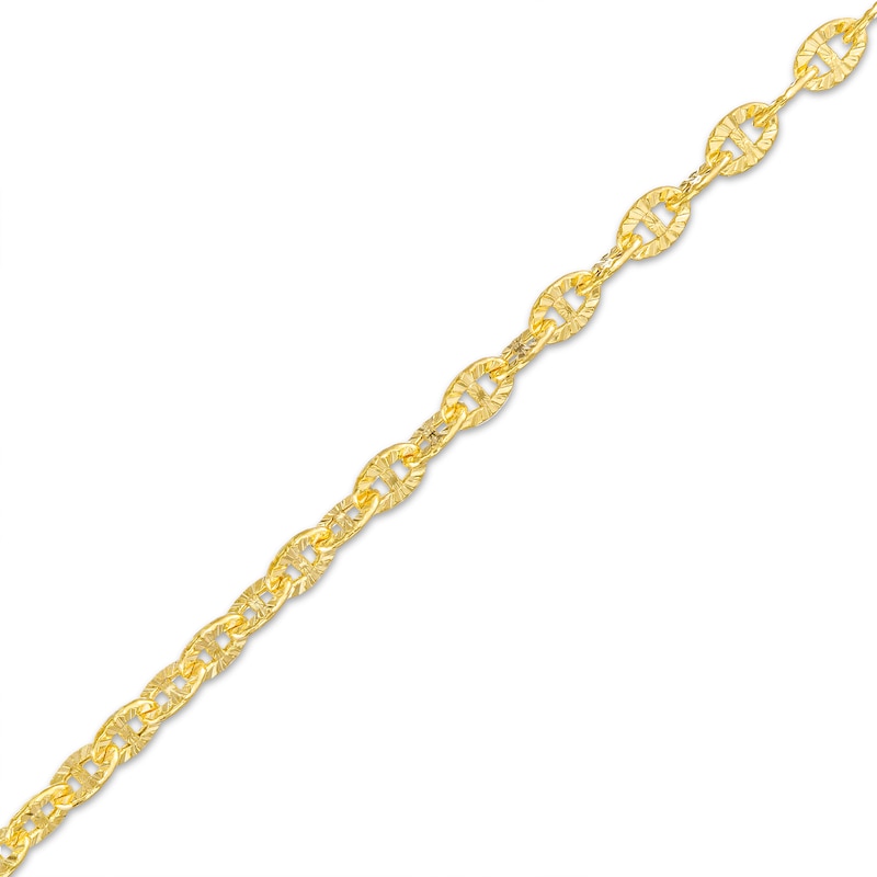 060 Gauge Diamond-Cut Mariner Chain Necklace in 10K Hollow Gold - 18"
