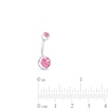 Thumbnail Image 1 of Titanium Pink Crystal Belly Button Ring - 14G 7/16"