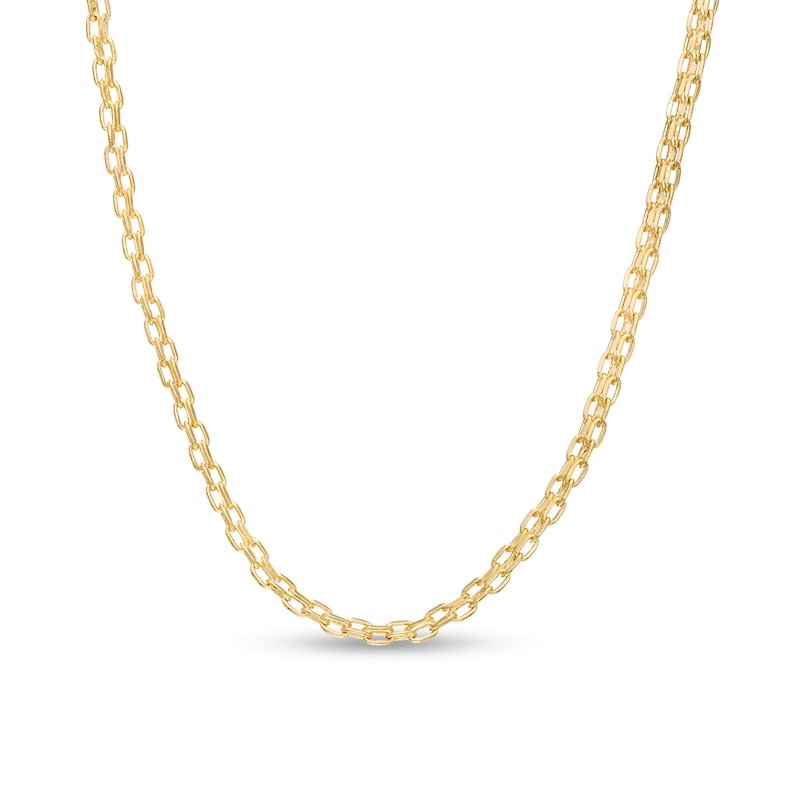030 Gauge Bismark Chain Necklace in 10K Hollow Gold - 18"