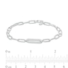Thumbnail Image 1 of 3mm Oval Link Paper Clip Chain Bracelet in Solid Sterling Silver - 7.5"
