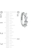 Thumbnail Image 1 of Heart-Shaped Cubic Zirconia Huggie Hoop Earrings in Solid Sterling Silver
