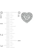 Thumbnail Image 1 of 1/10 CT. T.W. Diamond Trio Frame and Outer Edge Vintage-Style Heart Stud Earrings in Sterling Silver