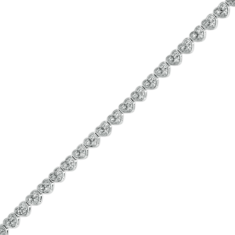 Diamond Accent Heart Tennis Bracelet in Sterling Silver – 7.25"