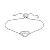 Thumbnail Image 0 of Diamond Accent Double Heart Bolo Bracelet in Sterling Silver – 9"