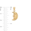 Thumbnail Image 1 of 17 x 9mm Puff Man in the Crescent Moon Necklace Charm in 10K Stamp Hollow Gold
