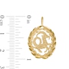 Thumbnail Image 1 of Garland Wreath Frame Capricorn Necklace Charm in 10K Gold Casting Solid