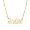 Thumbnail Image 0 of Gothic-Style Name 040 Gauge Solid Curb Chain Necklace in 14K Gold (1 Line)