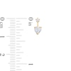 Thumbnail Image 1 of Heart-Shaped and Round Cubic Zirconia Drop Earrings in 10K Gold