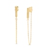 Thumbnail Image 0 of Diamond-Cut Vertical Bar with Chain Front/Back Earrings in 10K Gold
