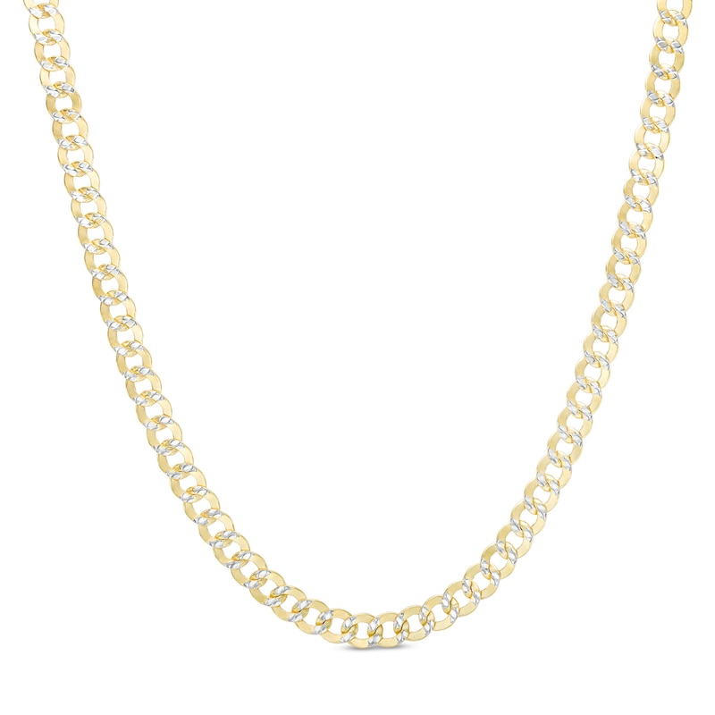 10K Semi-Solid Gold Diamond-Cut Round Curb Chain Made in Italy - 20"