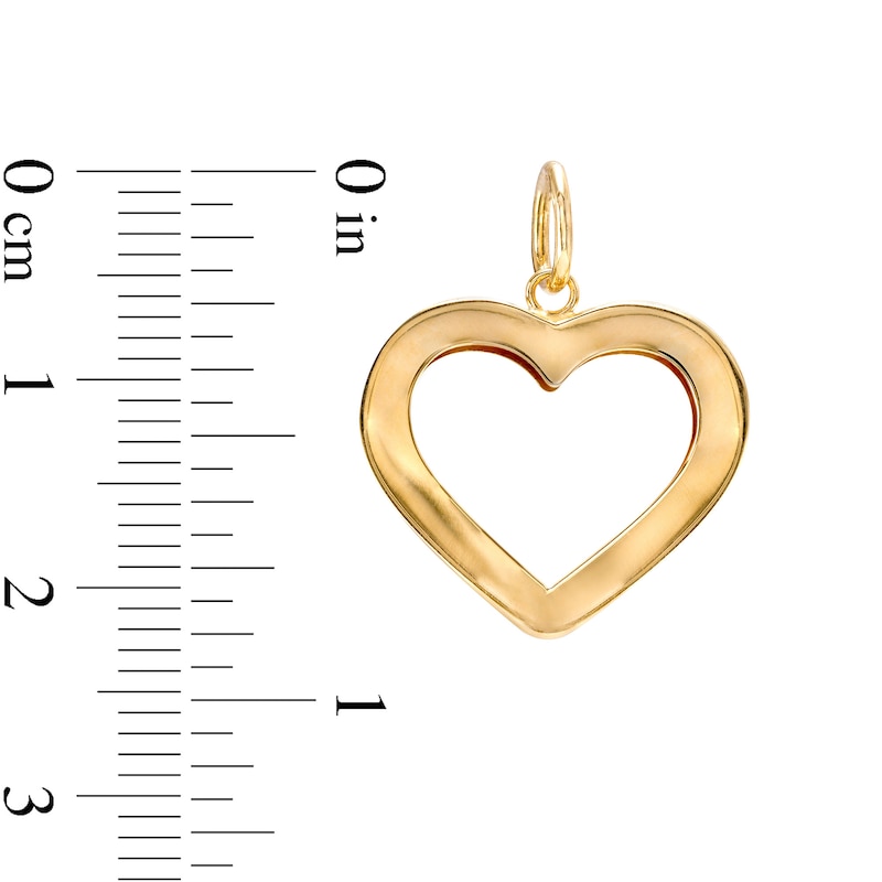 Heart Outline Necklace Charm in 10K Gold