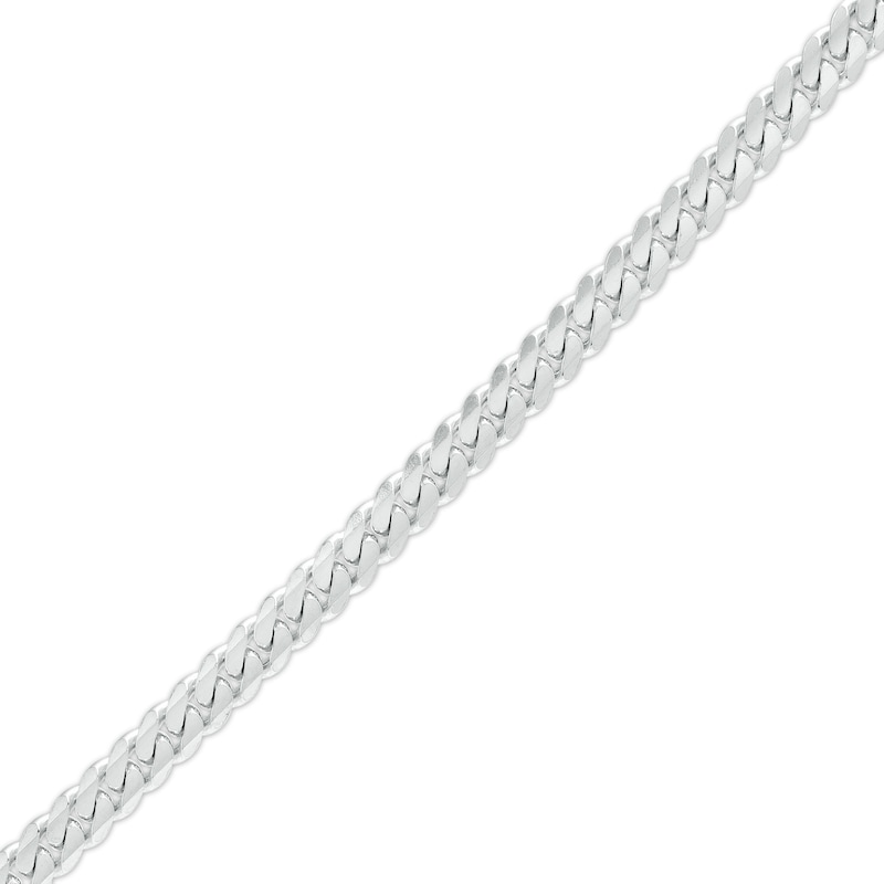 Made in Italy Pavé Miami Curb Chain Bracelet in Solid Sterling Silver - 7.5"