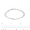 Thumbnail Image 1 of Made in Italy Pavé Miami Curb Chain Bracelet in Solid Sterling Silver - 7.5"