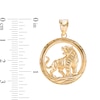 Thumbnail Image 1 of Diamond-Cut Circle Frame Tiger Necklace Charm in 10K Gold Casting Solid