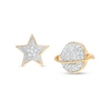 Thumbnail Image 0 of 1/20 CT. T.W. Multi-Diamond Star and Saturn Mismatch Stud Earrings in 10K Gold
