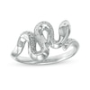 Thumbnail Image 0 of Diamond Accent Sideways Snake Ring in Sterling Silver