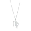 Thumbnail Image 0 of Cubic Zirconia Dainty Virgo Symbol Pendant Necklace in Solid Sterling Silver