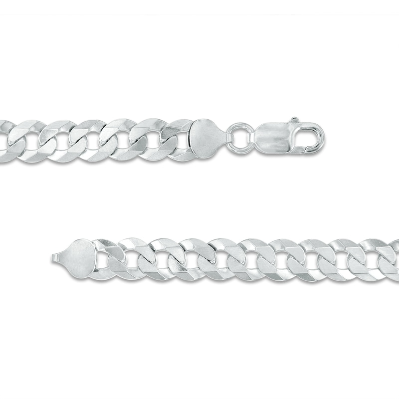 Made in Italy 8.4mm Flat Curb Chain in Solid Sterling Silver - 20"