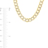 Thumbnail Image 2 of Made in Italy 6.8 Diamond-Cut Round Curb Chain Necklace in 10K Semi-Solid Gold - 20"