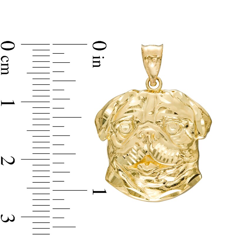 Pug Necklace Charm in 10K Gold Casting