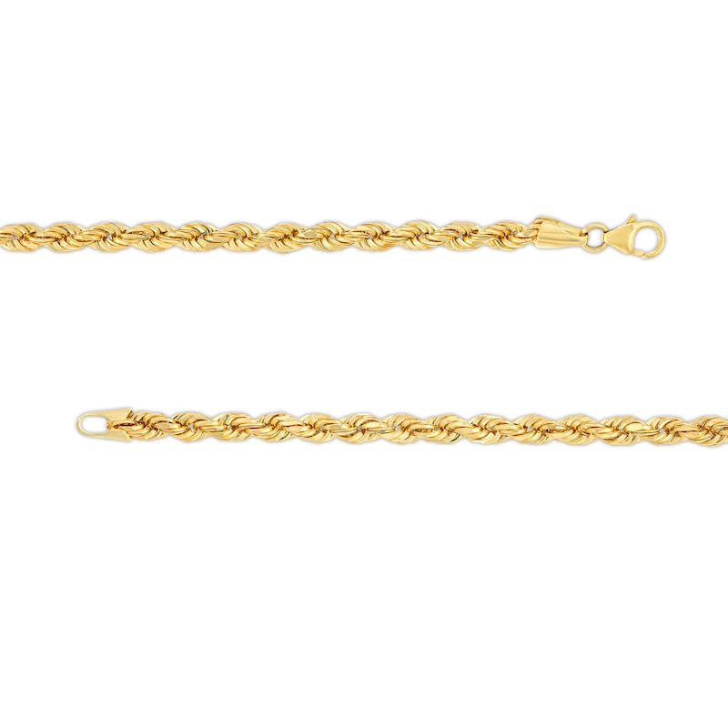 3.6mm Diamond-Cut Rope Chain Necklace in 10K Semi-Solid Gold - 20"