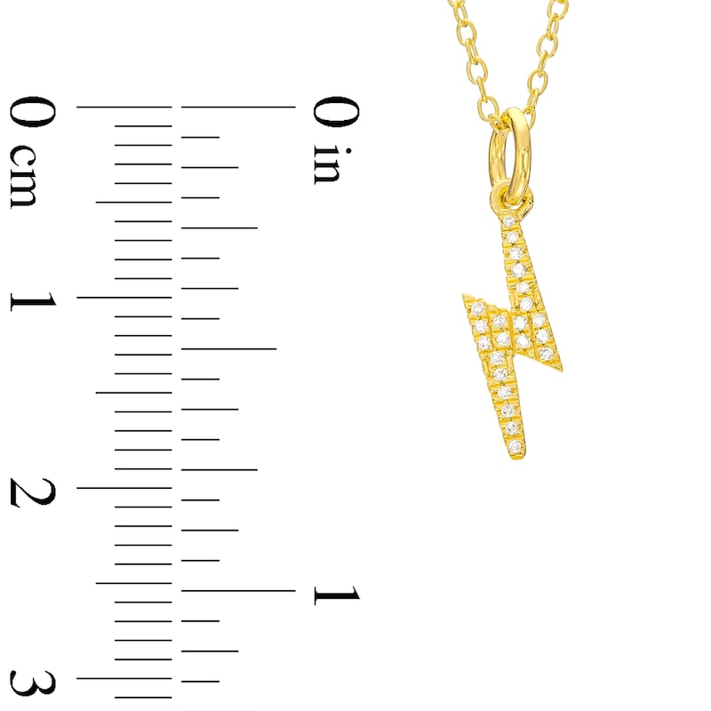 1/20 CT. T.W. Diamond Lightning Bolt Necklace in Sterling Silver with 14K Gold Plate - 18"
