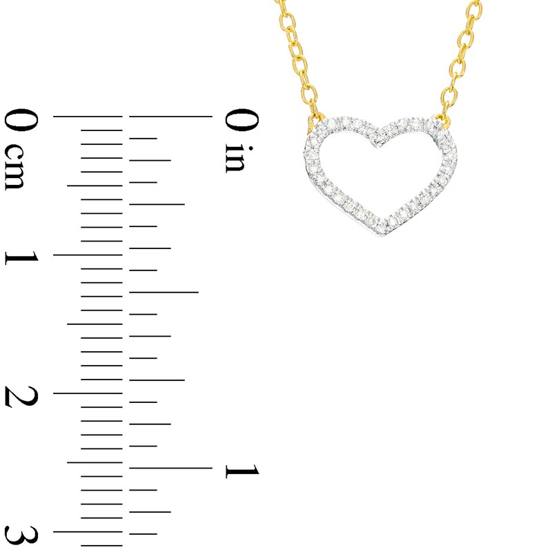 1/20 CT. T.W. Diamond Heart Necklace in Sterling Silver with 14K Gold Plate - 18"
