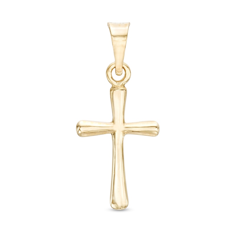 Small Cross Necklace Charm in 10K Gold