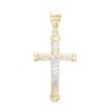 Thumbnail Image 0 of Small Ribbed Crucifix Necklace Charm in 10K Two-Tone Gold