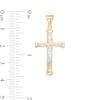 Thumbnail Image 1 of Small Ribbed Crucifix Necklace Charm in 10K Two-Tone Gold