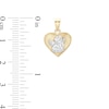 Thumbnail Image 1 of Guardian Angel Heart Two-Toned Necklace Charm in 10K Gold