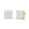 Thumbnail Image 0 of 1/10 CT. T.W. Square Corner Square Stud Earrings in Sterling Silver with 14K Gold Plate