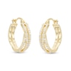 Thumbnail Image 0 of Cubic Zirconia Multi-Row Overlay Hoop Earrings in Solid Sterling Silver with 18K Gold Plate