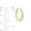 Thumbnail Image 1 of Cubic Zirconia Multi-Row Overlay Hoop Earrings in Solid Sterling Silver with 18K Gold Plate