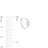 Thumbnail Image 1 of ​​​​​​​Cubic Zirconia Pink Heart Huggie Hoop Earrings in Solid Sterling Silver