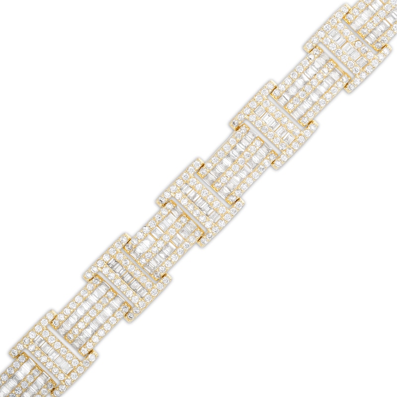 Cubic Zirconia Pavé Link Bracelet in Sterling Silver with 14K Gold Plate - 8.5"