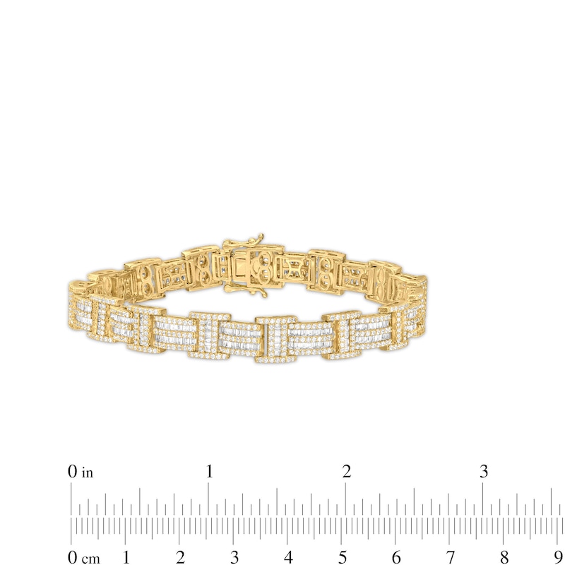 Cubic Zirconia Pavé Link Bracelet in Sterling Silver with 14K Gold Plate - 8.5"