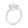 Thumbnail Image 1 of Sterling Silver CZ Halo Emerald Bridal Ring