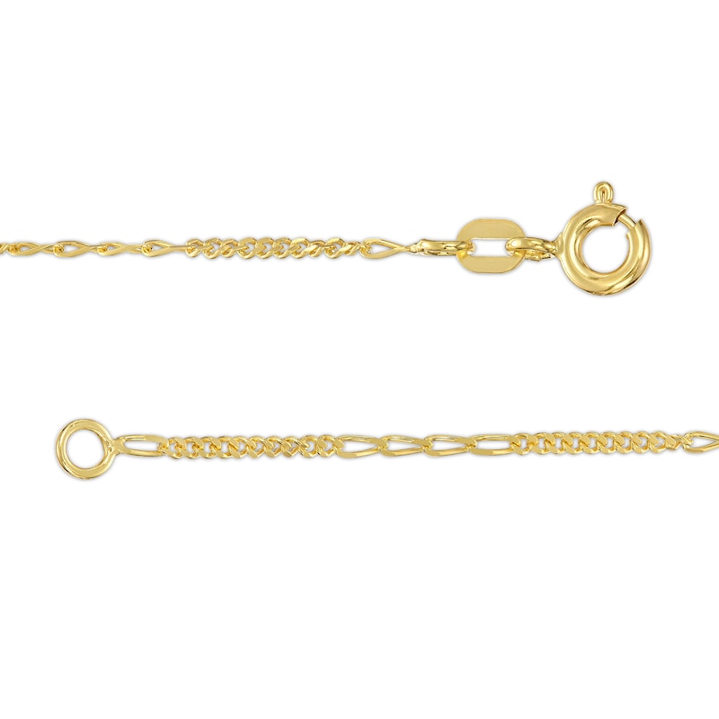 Made in Italy 1.3mm Fancy Figaro Chain Necklace in 10K Solid Gold - 18"